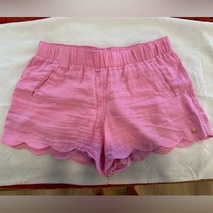 LILLY PULITZER 4" BREA SCALLOP LINEN SHORT Conch Shell Pink